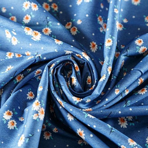 Джинс 015-08019 сине-голубой принтованный