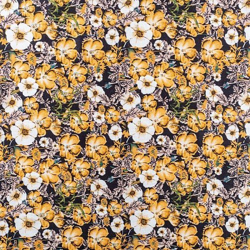 Штапель 069-01508 черный принтованный