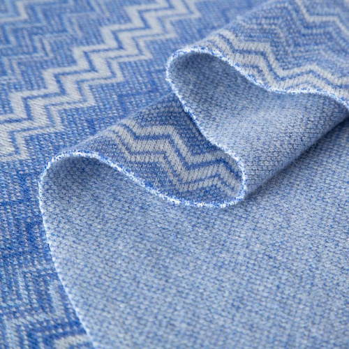 Трикотаж шерстяной вязаный Missoni 056-19778 бело-голубой