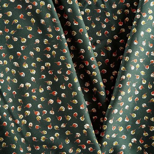 Твил-штапель 069-04665 темно-зеленый принтованный