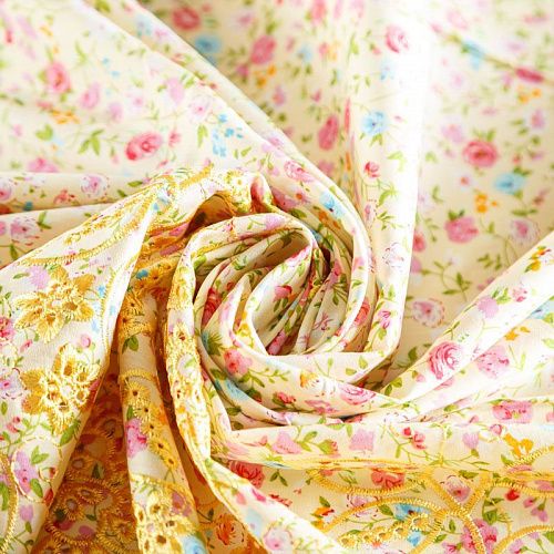 Шитье 067-07610 светло-желтый принтованный