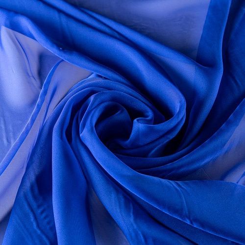 Шифон К33-889 васильковый однотонный