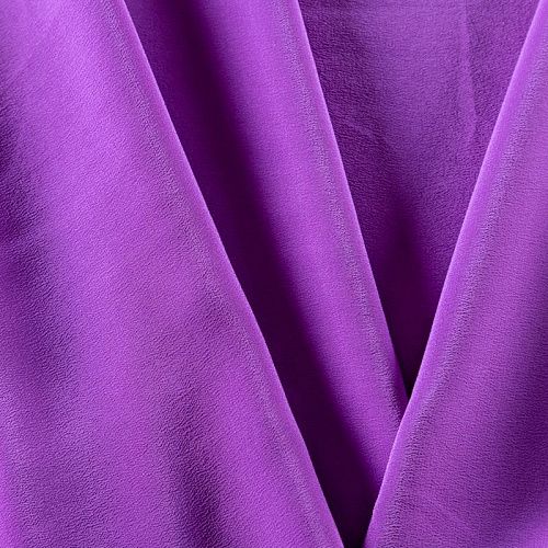 Крепдешин натуральный 028-09593 лиловый однотонный