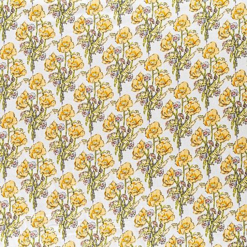 Шелк-штапель 069-01361 молочный принтованный