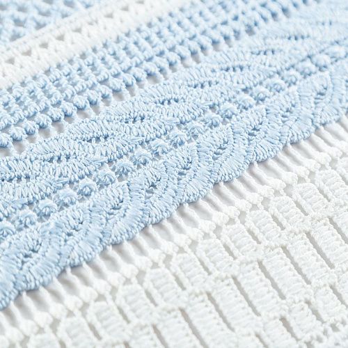 Гипюр-макраме К21-1077 бело-голубой 