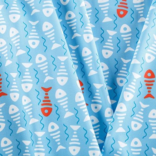 Лайкра 005-05960 голубой принтованный