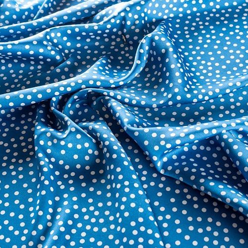 Шелк синтетический 065-01319 сине-голубой принтованный