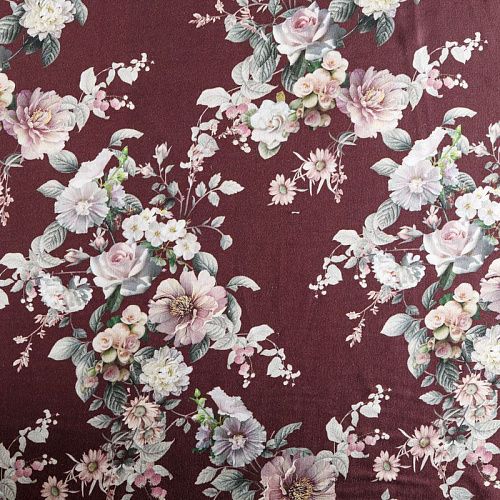 Твил-штапель 069-06476 марсала принтованный