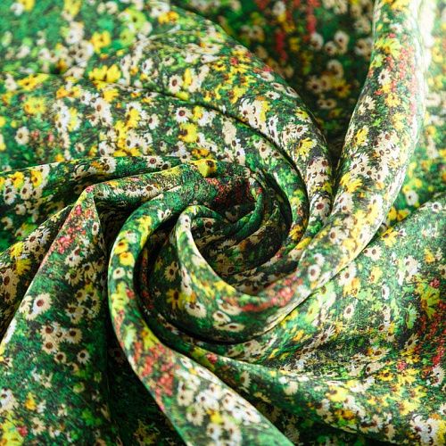 Вискоза 009-05885 зеленый принтованный