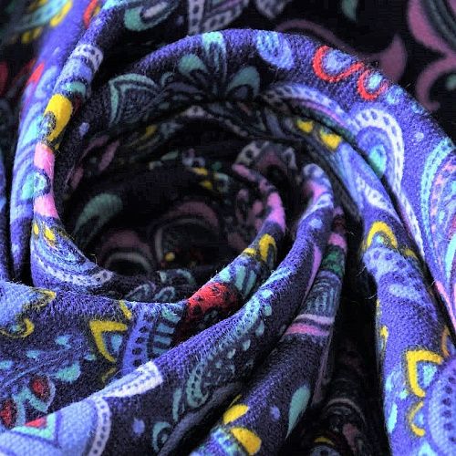 Фланель 060-11026 сине-фиолетовый принтованный