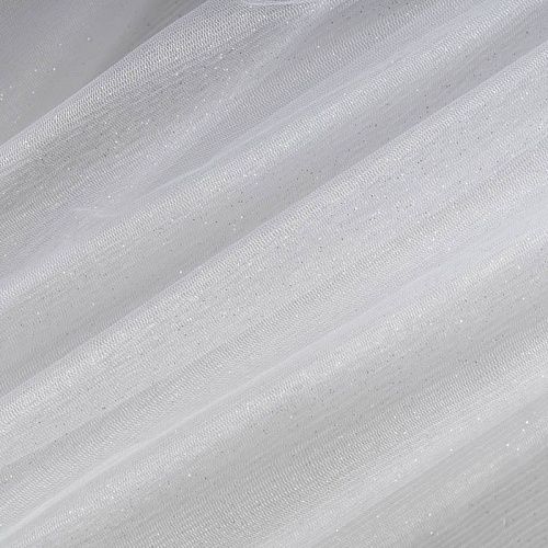 Фатин с напылением К33-945 белый однотонный