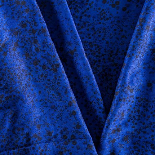 Твил-штапель 069-04016 кобальтовый принтованный