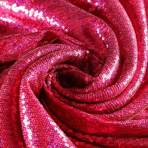 Ткань с пайетками 055-03056 фуксия однотонный