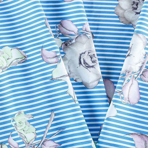 Вискоза "Лоренцо" 036-08200 голубой принтованный