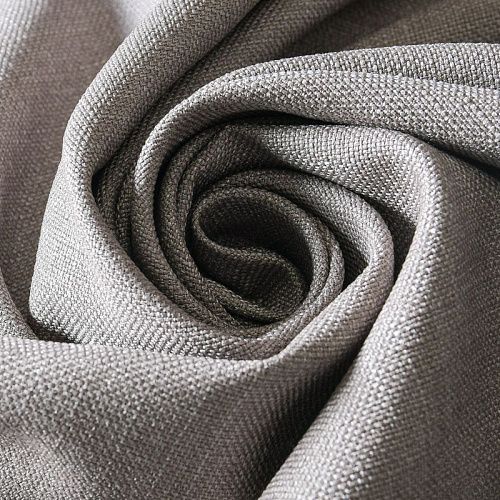 Ткань портьерная лен h-300 см 05-02-11508 бежево-серый однотонный