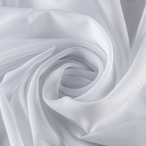 Шифон К33-593 белый однотонный