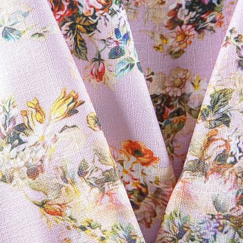 Лен искусственный 035-07871 розовый принтованный