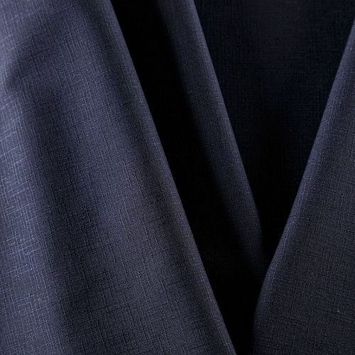 Ткань костюмная 025-09658 черно-синий однотонный