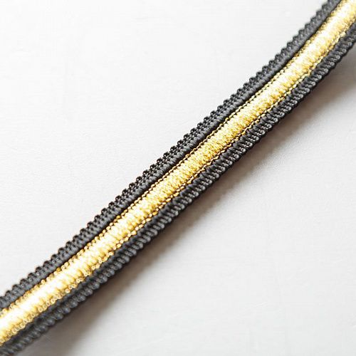 Тесьма декоративная 15 мм 7689-3 черный/золотой