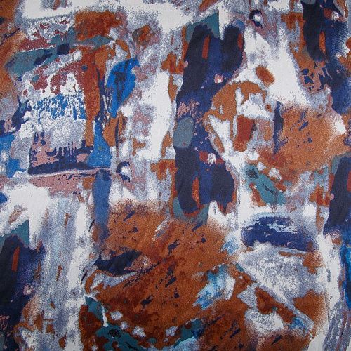 Шелк синтетический стрейч 065-17544 белый принтованный