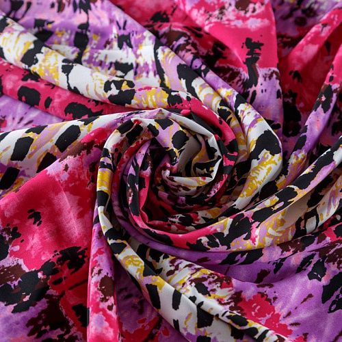 Креп 026-08211 фуксия принтованный