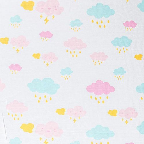 Трикотаж 056-09782 белый принтованный