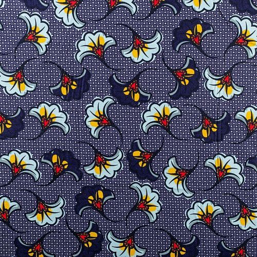 Лен-вискоза 035-00941 синий принтованный