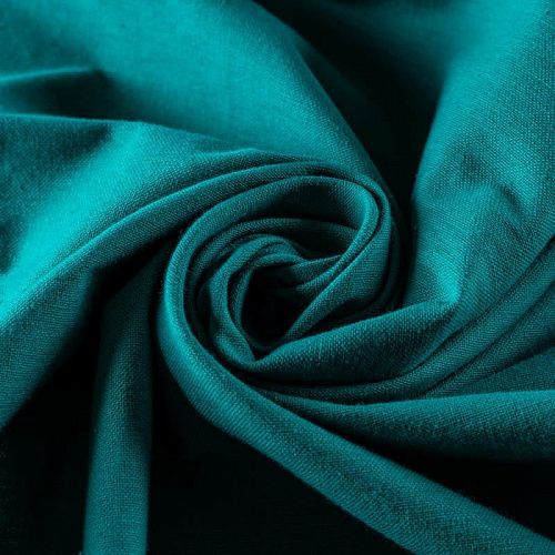 Лен натуральный К33-173 бирюзово-зеленый однотонный