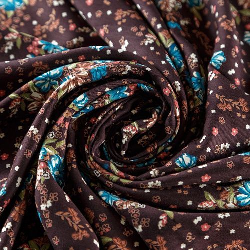 Твил-штапель 069-08286 шоколадный принтованный