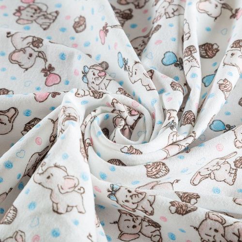 Фланель 060-03546 белый принтованный