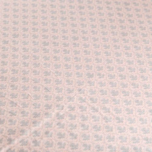 Шелк-батист натуральный К01-241 пудрово-розовый принтованный