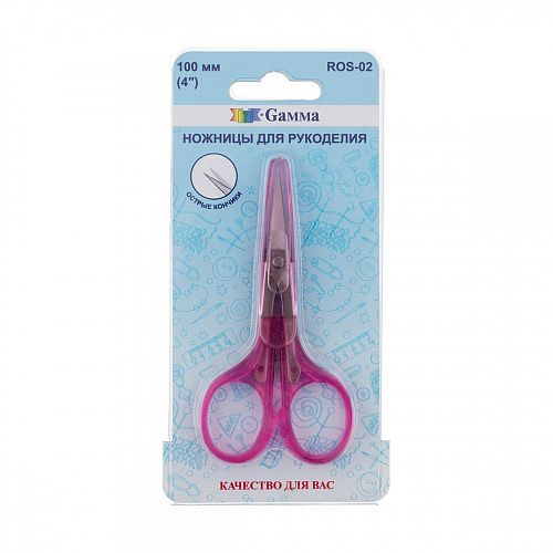 Ножницы Gamma для рукоделия 100 мм ROS-02 розовый