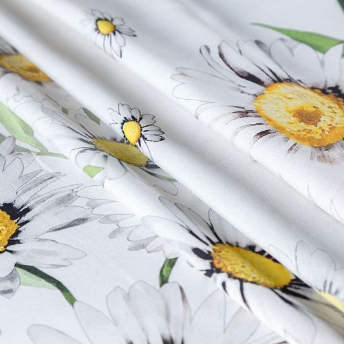 Платок шелковый 100х100 см 510760 белый принтованный