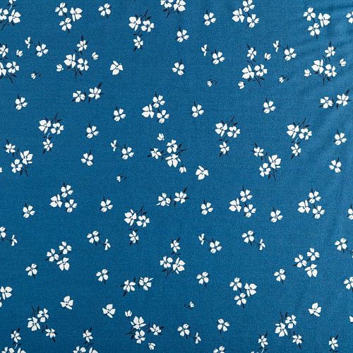 Твил-штапель 069-06809 синий принтованный