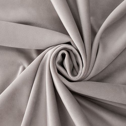 Ткань портьерная бархат H-300 см 09-02-11638 серо-бежевый однотонный