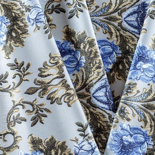 Креп 026-08344 светло-серый принтованный