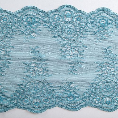 Кружево эластичное 310 мм Ф01-0085 бирюзовый жемчуг