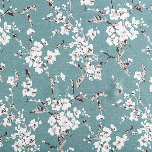 Твил-штапель 069-06818 мятно-бирюзовый принтованный