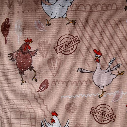 Полотно вафельное 007-15300 ореховый принтованный