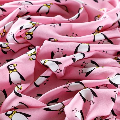 Штапель 069-08274 розовый принтованный