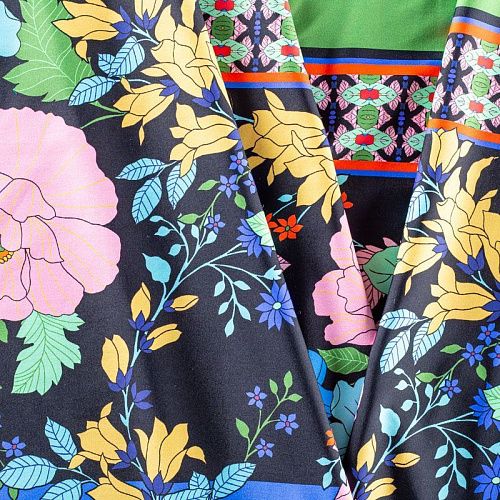 Лайкра 005-01230 черный принтованный