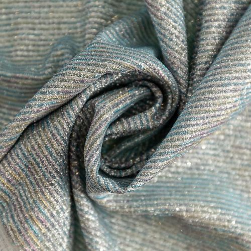 Трикотаж с напылением К33-968 голубой мультиколор