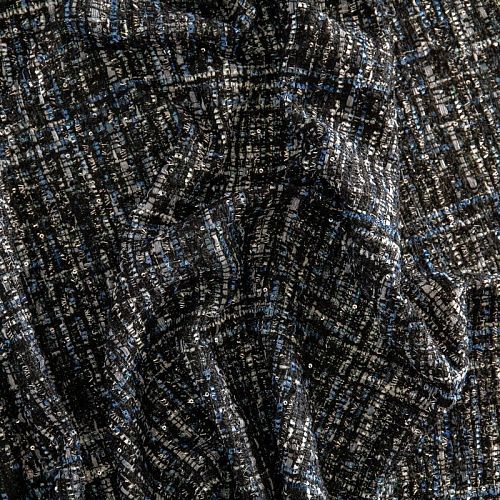 Твид шанель 1120-341-025-0005 черно-синий 