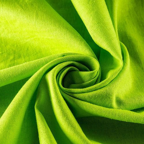 Лен натуральный К33-617 салатовый однотонный