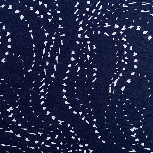 Креп 026-01828 темно-синий принтованный