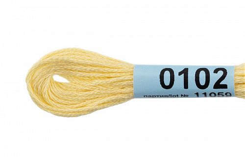 Нитки для вышивания Gamma мулине 8 м 0102 светло-лимонный