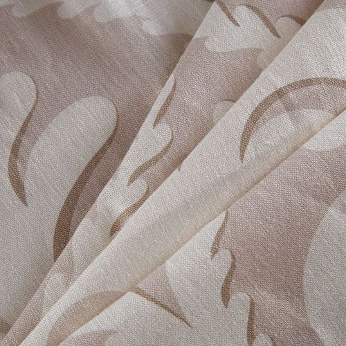 Ткань портьерная лен 504-02-01 песочный принтованный