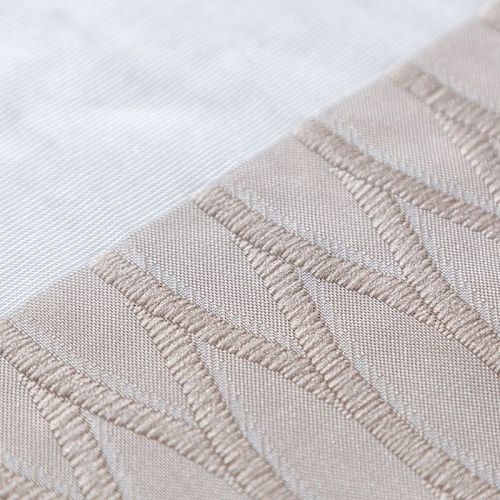 Тюль жаккардовый Т413-01-17 бежево-белый