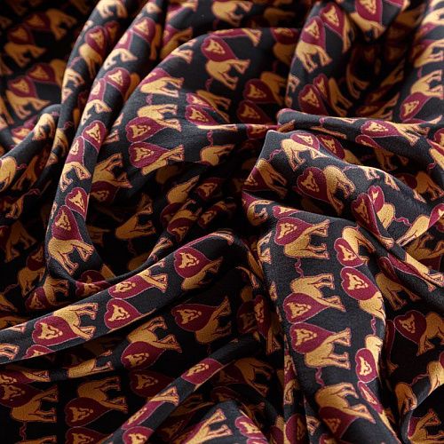 Вискоза 009-08553 черный принтованный