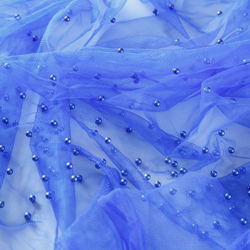 Фатин с бусинами 058-08194 фиолетовый однотонный